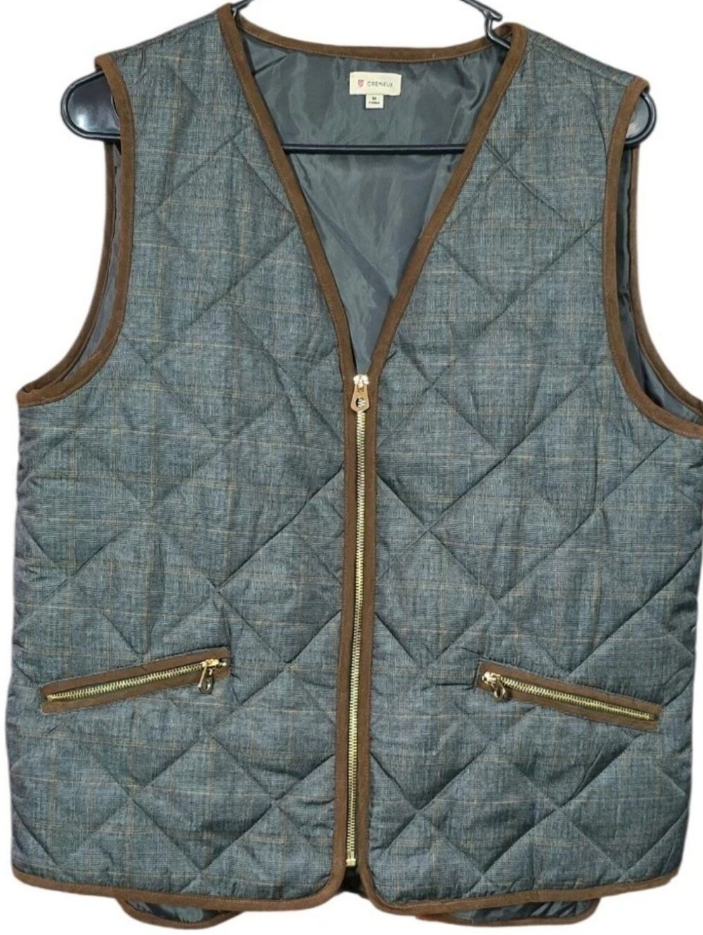 The Cremieux Quilted Zip Front Vest Size M